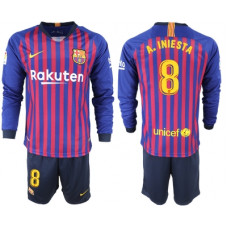 Домашная футболка Барселоны с длинным рукавом игрок Пике сезона 2018-2019