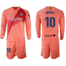 Резервная футболка Барселоны с длинным рукавом Месси 2018-2019