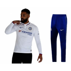 Челси форма гостевая футболка с длинным рукавом и спортивные штаны синие 2019-2020