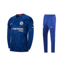 Челси форма футболка с длинным рукавом синяя домашняя спортивные штаны синие 2019-2020