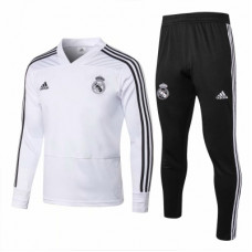 Детский тренировочный костюм Реал Мадрид Adidas чёрный с белым 2019-2020