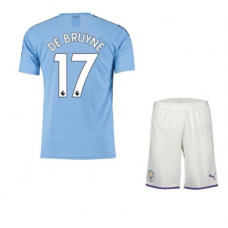 Детская форма Манчестер Сити домашняя сезон 2019-2020 (футболка+шорты) Де Брейне 17